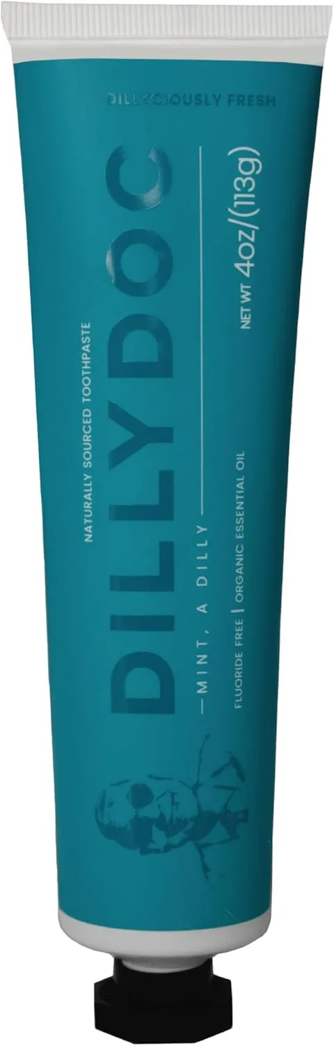 Fluoride-Free Mint Toothpaste for Fresh Breath, Gentle on Teeth, Natural Ingredients, Eco-Friendly Bioplastic Tube, Sustainable Oral Care for Adults and Kids (2 Pack, Mint)