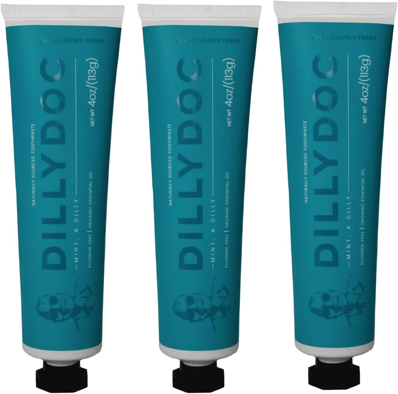 Fluoride-Free Mint Toothpaste for Fresh Breath, Gentle on Teeth, Natural Ingredients, Eco-Friendly Bioplastic Tube, Sustainable Oral Care for Adults and Kids (3 Pack, Mint)