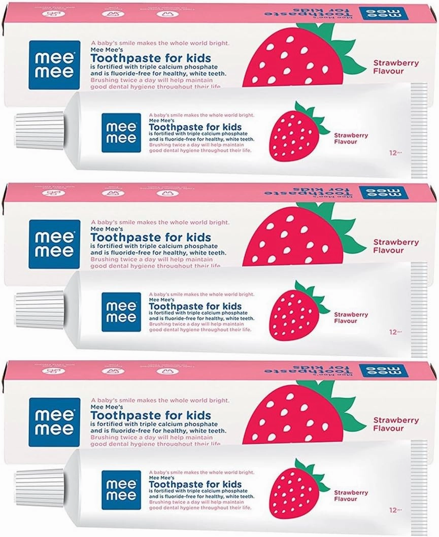 Fluoride Free Strawberry Flavor Strengthening Toothpaste, 70g (Pack of 4)