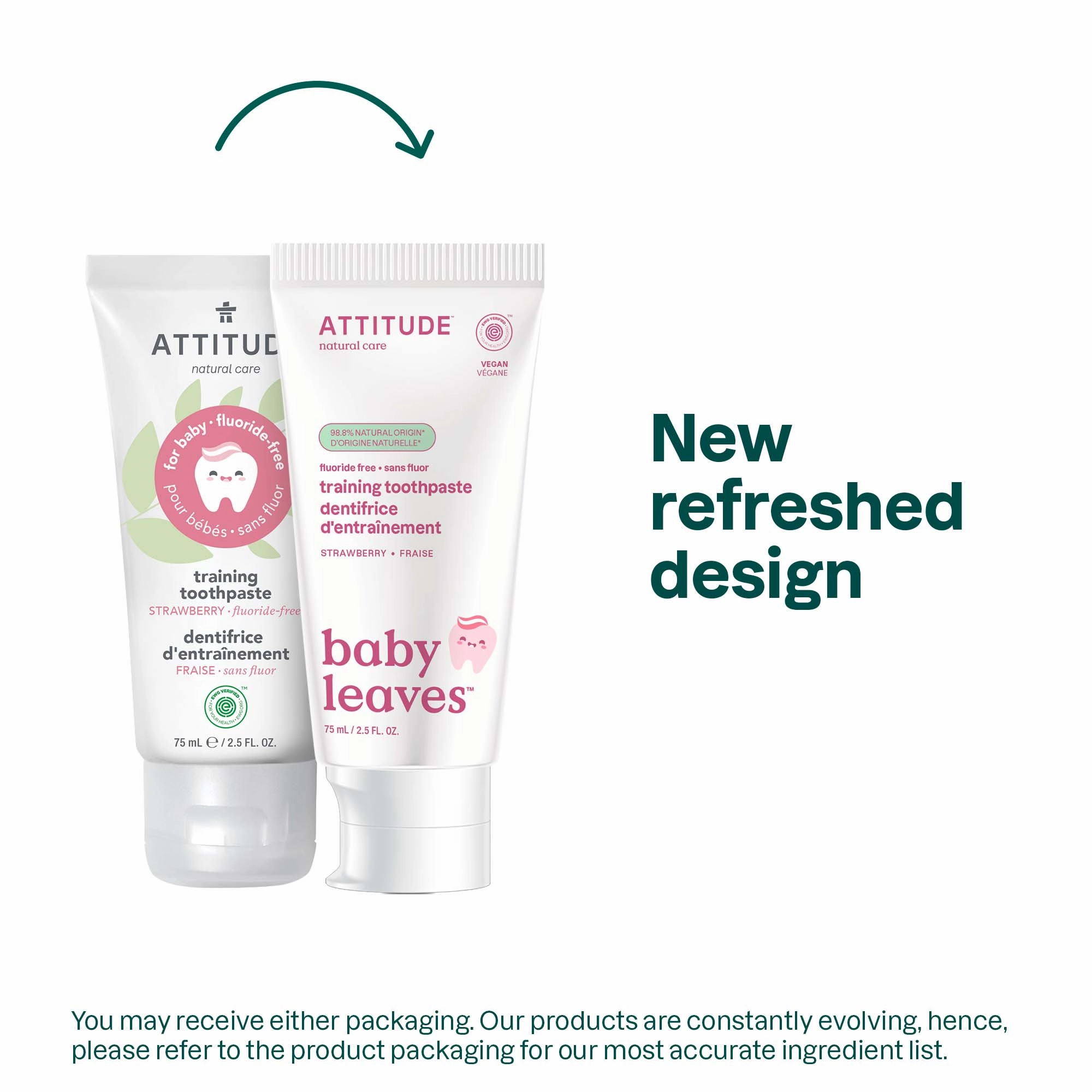 Fluoride free Training Toothpaste : baby leaves™