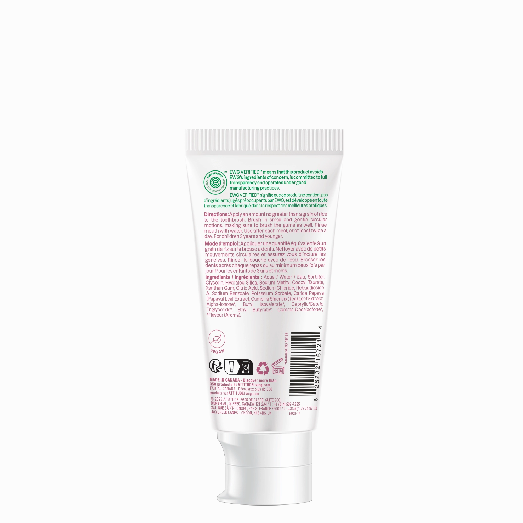 Fluoride free Training Toothpaste : baby leaves™