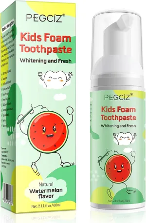 Foam Toothpaste Kids, Kids Mouthwash with Fruit Flavor - Toddler Toothpaste Age for Children, 360ºCare Natural Anti-Cavity Formulas with Fluoride for U-Shape Toothbrushes