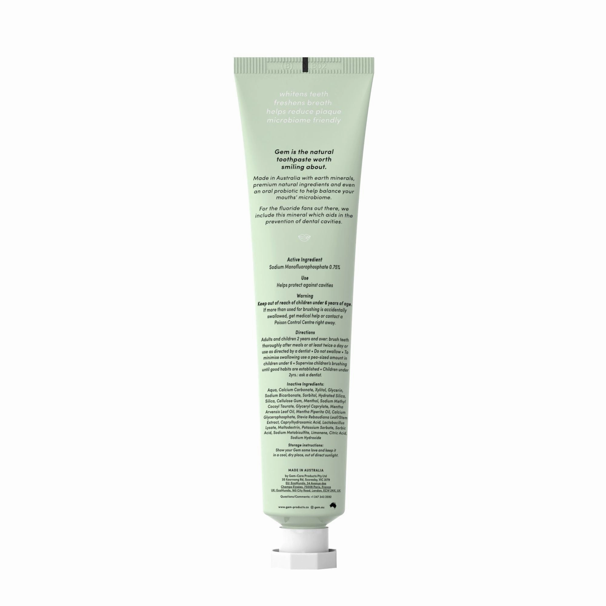 Gem Triple Whitening Toothpaste Fluoride 100g