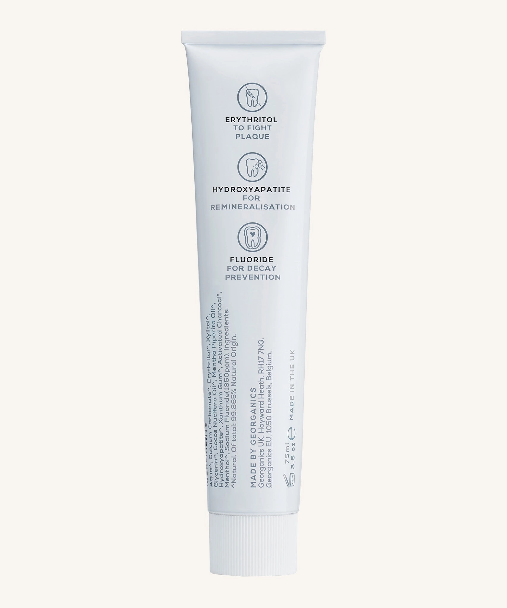 Georganics Hydroxyapatite Toothpaste  - Activated Charcoal