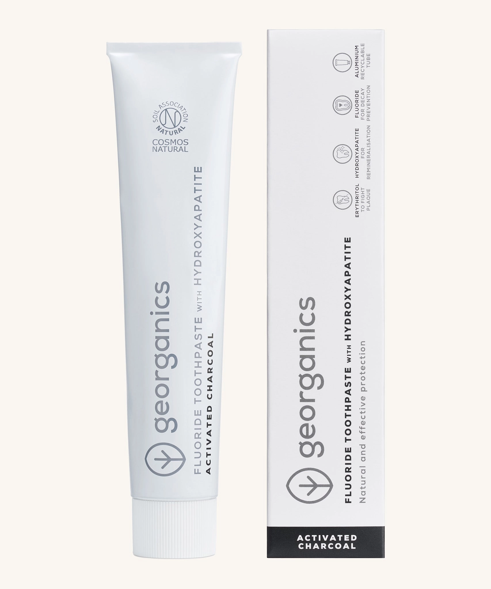 Georganics Hydroxyapatite Toothpaste  - Activated Charcoal