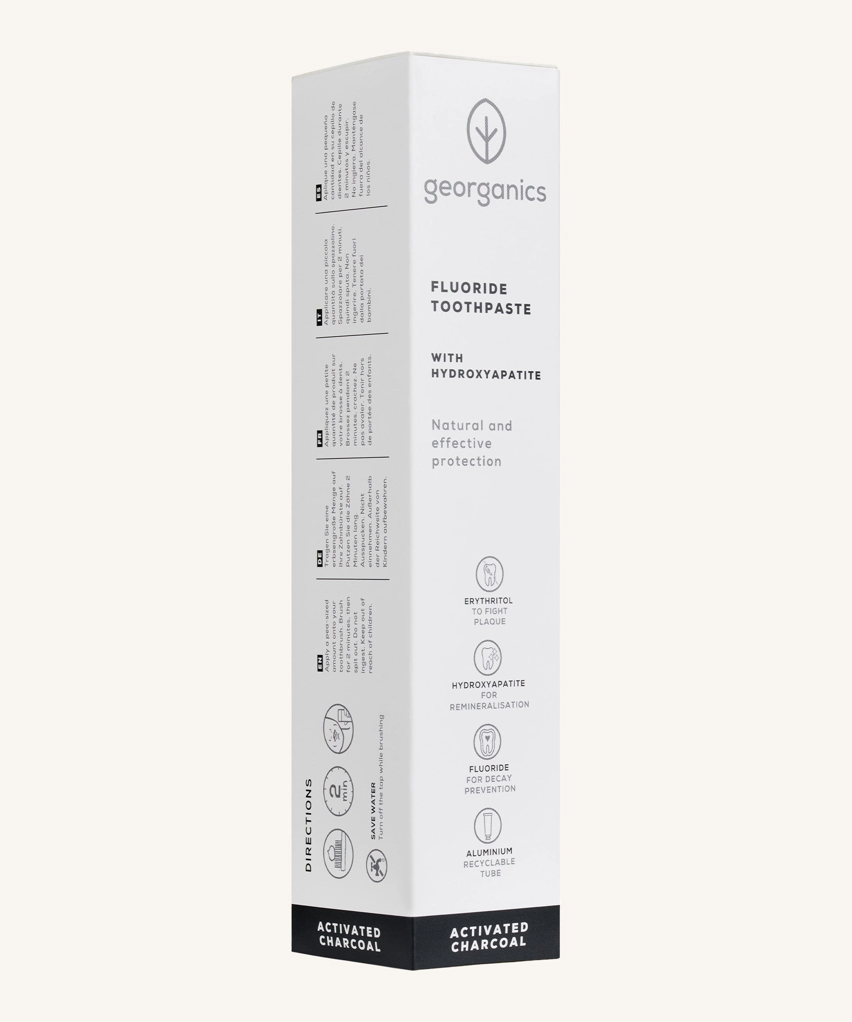 Georganics Hydroxyapatite Toothpaste  - Activated Charcoal