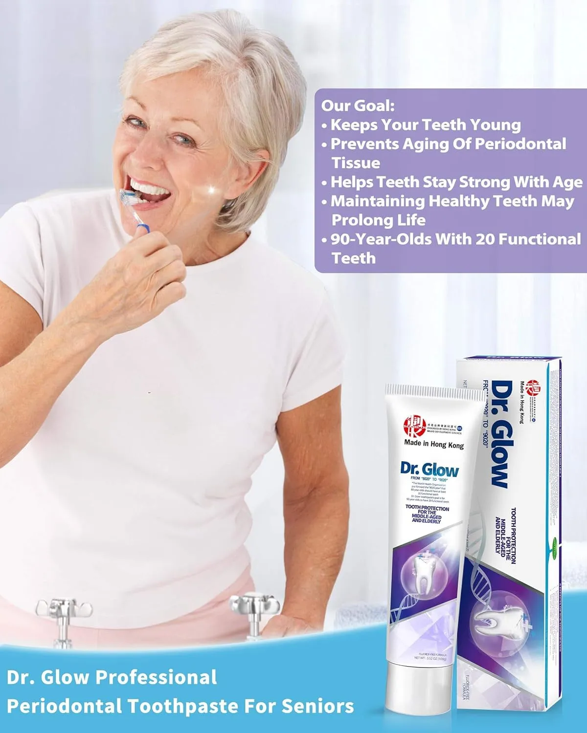 Gingivitis Treatment Toothpaste for Elderly & Mid-Aged, Gum Repair for Receding Gums Hydroxyapatite Toothpaste, Periodontal Disease Treatment for Seniors, Fluoride Free Gum Disease Treatment