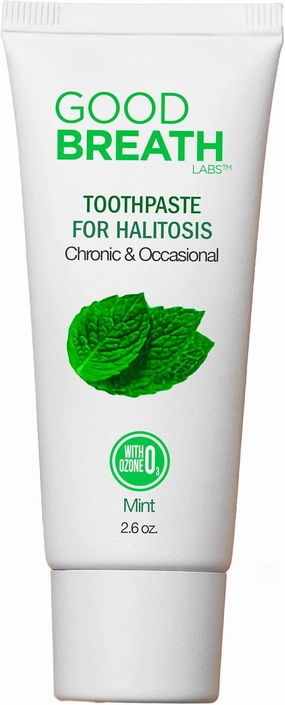 Goodbreath Toothpaste - Mint Toothpaste to Fight Bad Breath & Chronic Halitosis - Clinical Formula with New Ozone Technology - Fast-Acting - Bad Breath Neutralizer - Formulated by Dentists - 2.5 Oz
