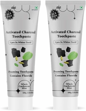 GT Activated Charcoal Toothpaste & Mouthwash Combo | SLS, Titanium Dioxide & Alcohol Free | Bamboo Charcoal for 3X Whiter Teeth | Enamel Safe Teeth Whitening Toothpaste for Men & Women -Pack of 2