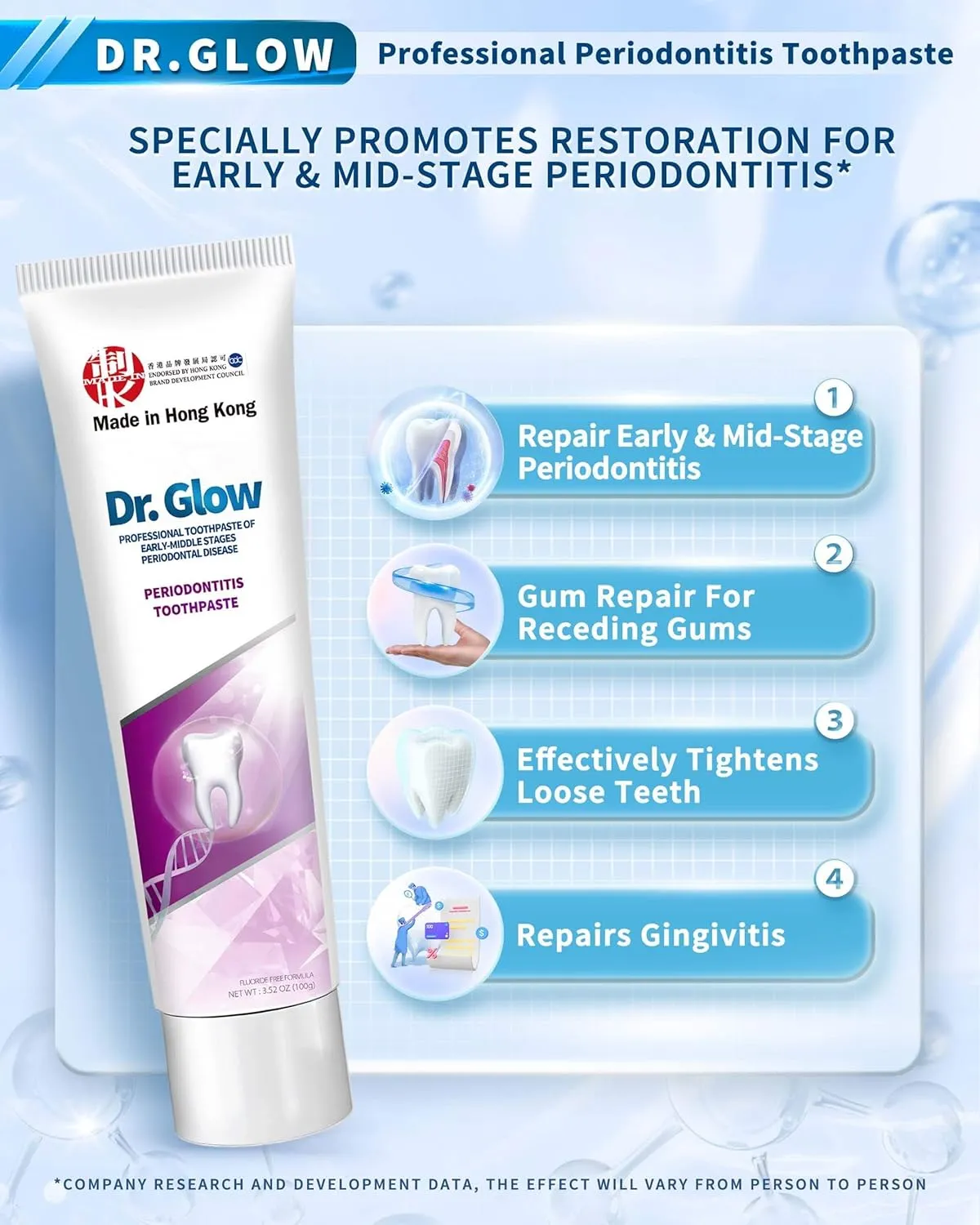 Gum Disease Treatment Toothpaste for Early & Mid Periodontitis, Gingivitis Treatment Gum Repair for Receding Gums, Periodontal Disease Treatment Hydroxyapatite Toothpaste Fluoride Free 3.52OZ