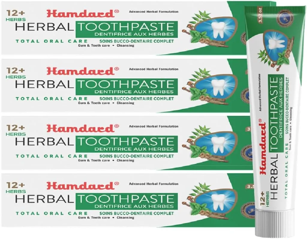 Hamdard 12 Herbs Miswak Total Oral Care Toothpaste 100g (Pack of 4)