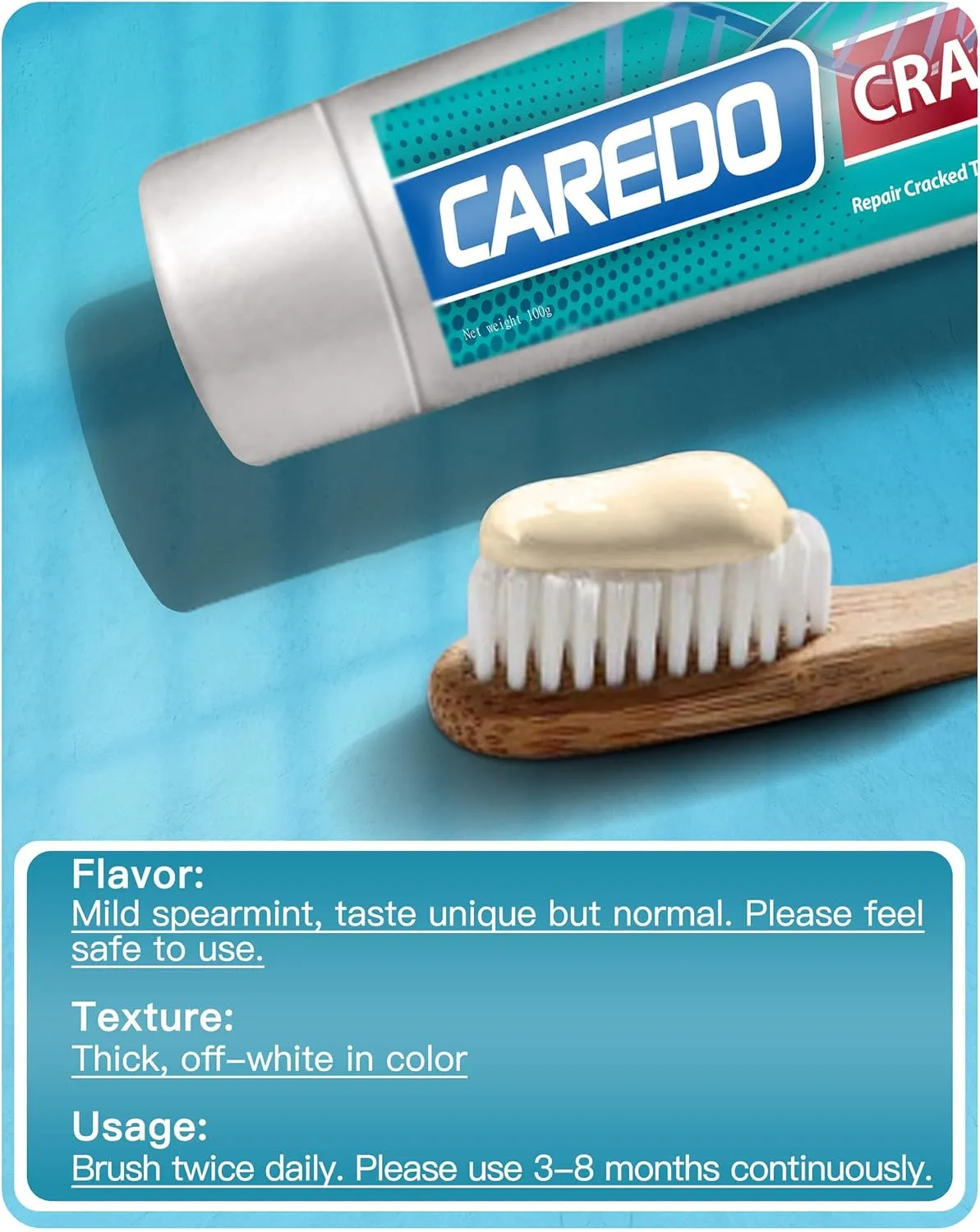Healing Teeth Crack Toothpaste - Repairing Cracked Teeth Enamel, Remineralizing Toothpaste 100g