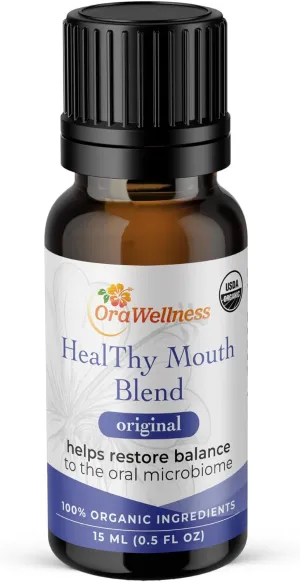 Healthy Mouth Blend Organic Tooth Oil, Fluoride Free Made in The USA Toothpaste & Mouthwash Alternative Tooth, Natural Rinse for Healthy Teeth & Gums for Women, Men and Kids, Pack of 1