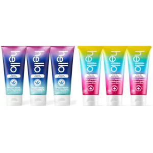 hello Kids Toothpaste with Fluoride, Blue Raspberry and Bubble Gum Flavors, Pack of 3, 4.2 OZ Tubes