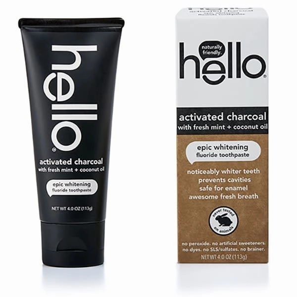 hello Activated Charcoal Epic Whitening Fluoride Free Toothpaste