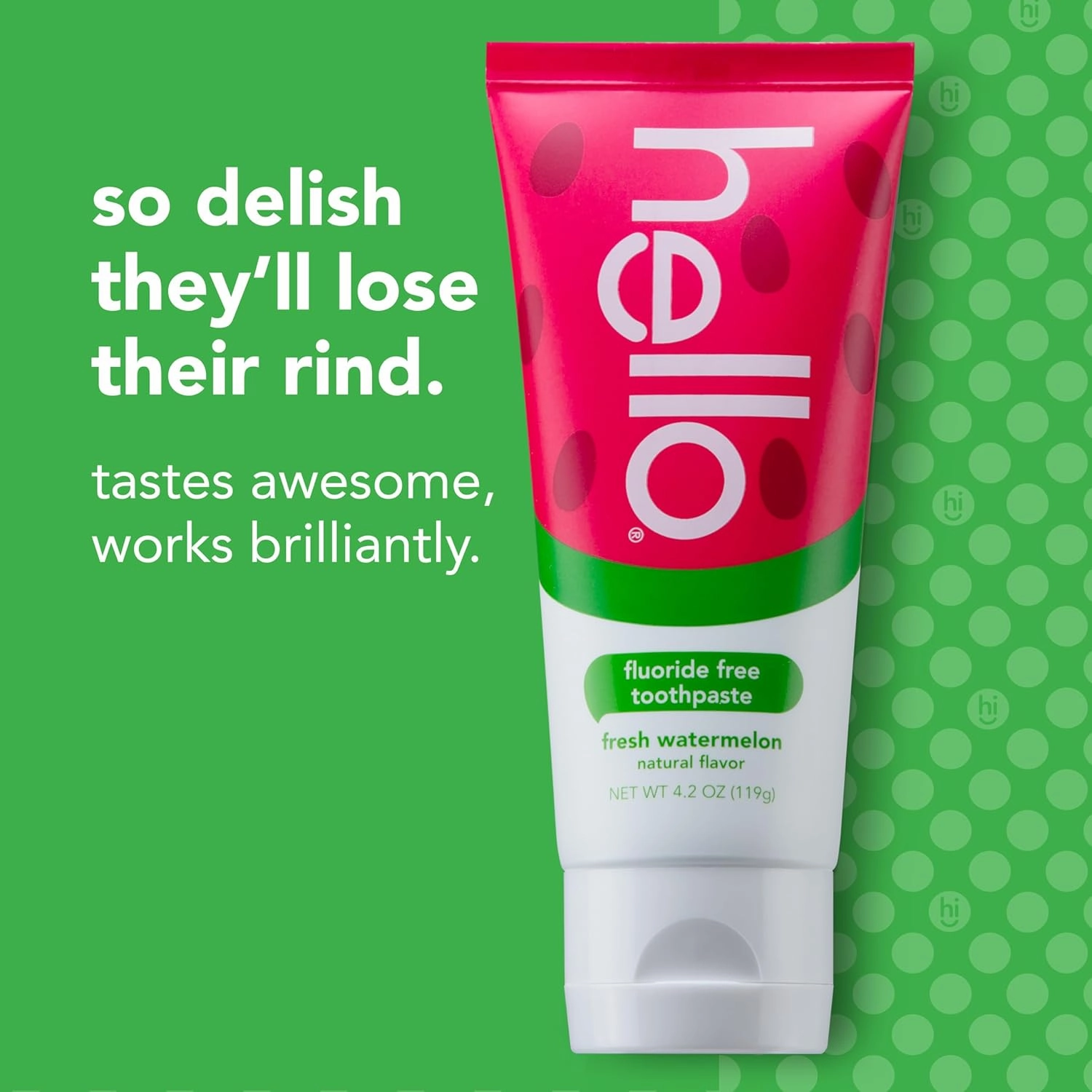 Hello Antiplaque Toothpaste, Fluoride Free for Teeth Whitening with Natural Peppermint Flavor & Kids Natural Watermelon Fluoride Free Toothpaste, Vegan & SLS Free