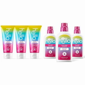 hello Unicorn Sparkle Kids Fluoride Toothpaste, Natural Bubble Gum Flavor & Kids Mouthwash with Unicorn Bubble Gum Flavor, Alcohol Free Mouthwash