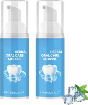 Herbal Oral Care Mousse, Teeth Mousse Foaming Toothpaste, Teeth Cleaning Mousse, Herbal Brightening Oral Repair Mousse, Teeth Mouthwash Foam, Refreshing Breath Deep Cleaning Toothpaste (2pcs)
