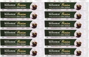 Herbodent® Premium Toothpaste - 3.53 oz Pack of 12 | A Unique Blend of 21 Herbs Like Neem, Clove, Cinnamon, Cardamom with Natural Mouthwash - No Paraben, No Fluoride, No Saccharin, No Triclosan