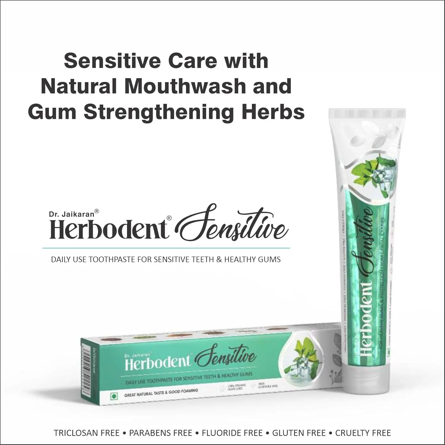Herbodent® Sensitive Toothpaste - 6.53 Oz Pack of 6 | Enamel Repair & Cavity Protection, Fluoride Free, Sensitive Care with Natural Mouthwash & Gum Strengthening Herbs - Clove, Tomar, Long Pepper...