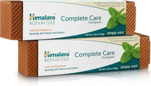 Himalaya Botanique Complete Care Toothpaste, Herbal, Mint Flavor, Fights Plaque, Freshens Breath, Fluoride Free, No Artificial Flavors, SLS Free, Cruelty Free, Foaming, 5.29 Oz, 2 Pack…