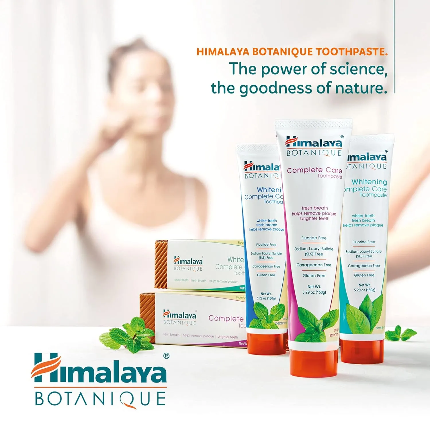 Himalaya Botanique Complete Care Toothpaste, Variety Pack - Fluoride Free Toothpaste for Clean Teeth & Fresh Breath - Vegan, Gluten Free, No Artificial Flavors, 5.29 oz (Pack of 4)