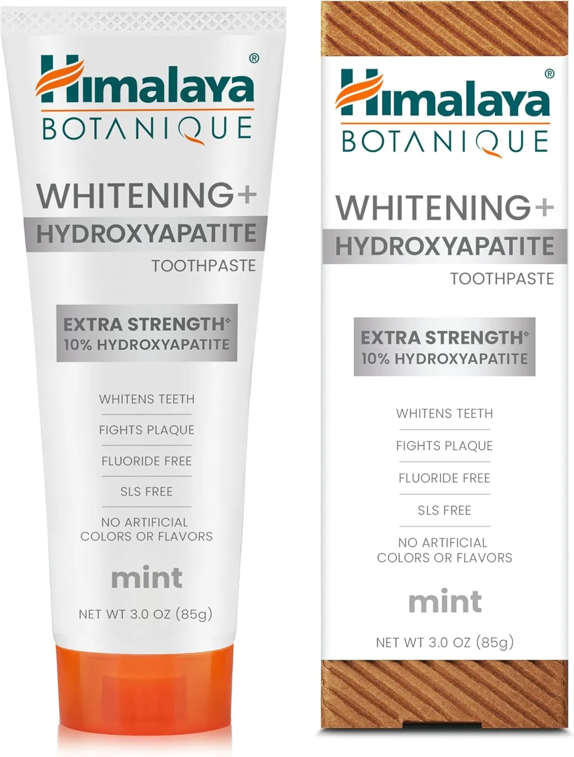 Himalaya Botanique Whitening   Extra Strength Hydroxyapatite Toothpaste - 10% Nano Hydroxyapatite to Support Remineralization & Restore Enamel to Strengthen Teeth - Vegan, Mint Flavor, 3 oz