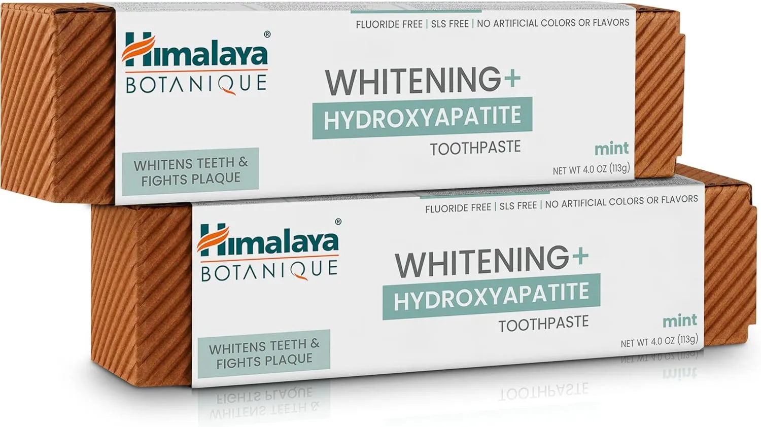 Himalaya Botanique Whitening   Hydroxyapatite Toothpaste, Mint Flavor - Nano Hydroxyapatite to Support Remineralization and Restore Enamel to Strengthen Teeth - Vegan, Gluten Free, 4 oz (Pack of 2)