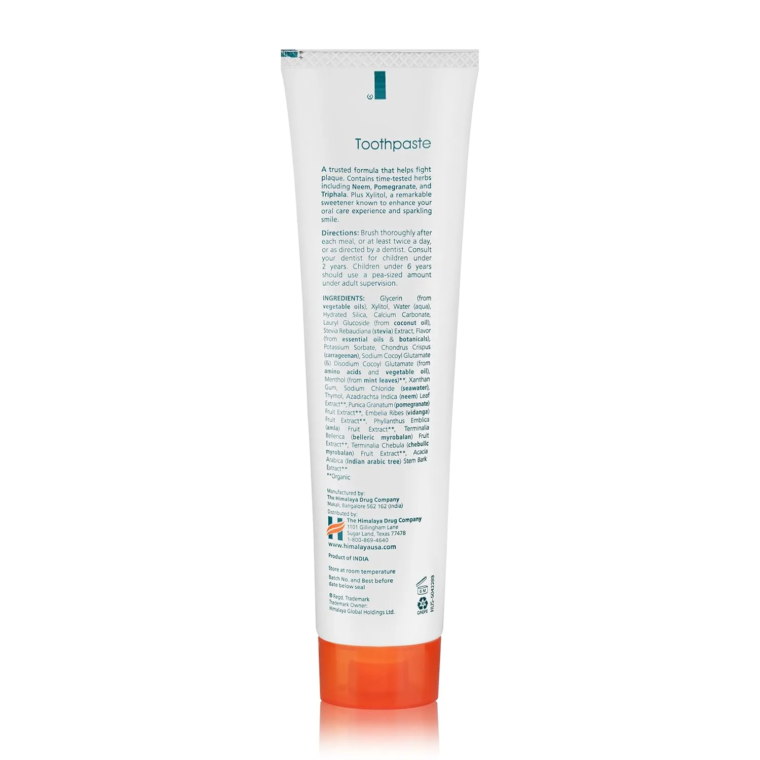 Himalaya Neem & Pomegranate Organique | Fluoride Free Toothpaste | Vegetarian | 150g (4-Pack)