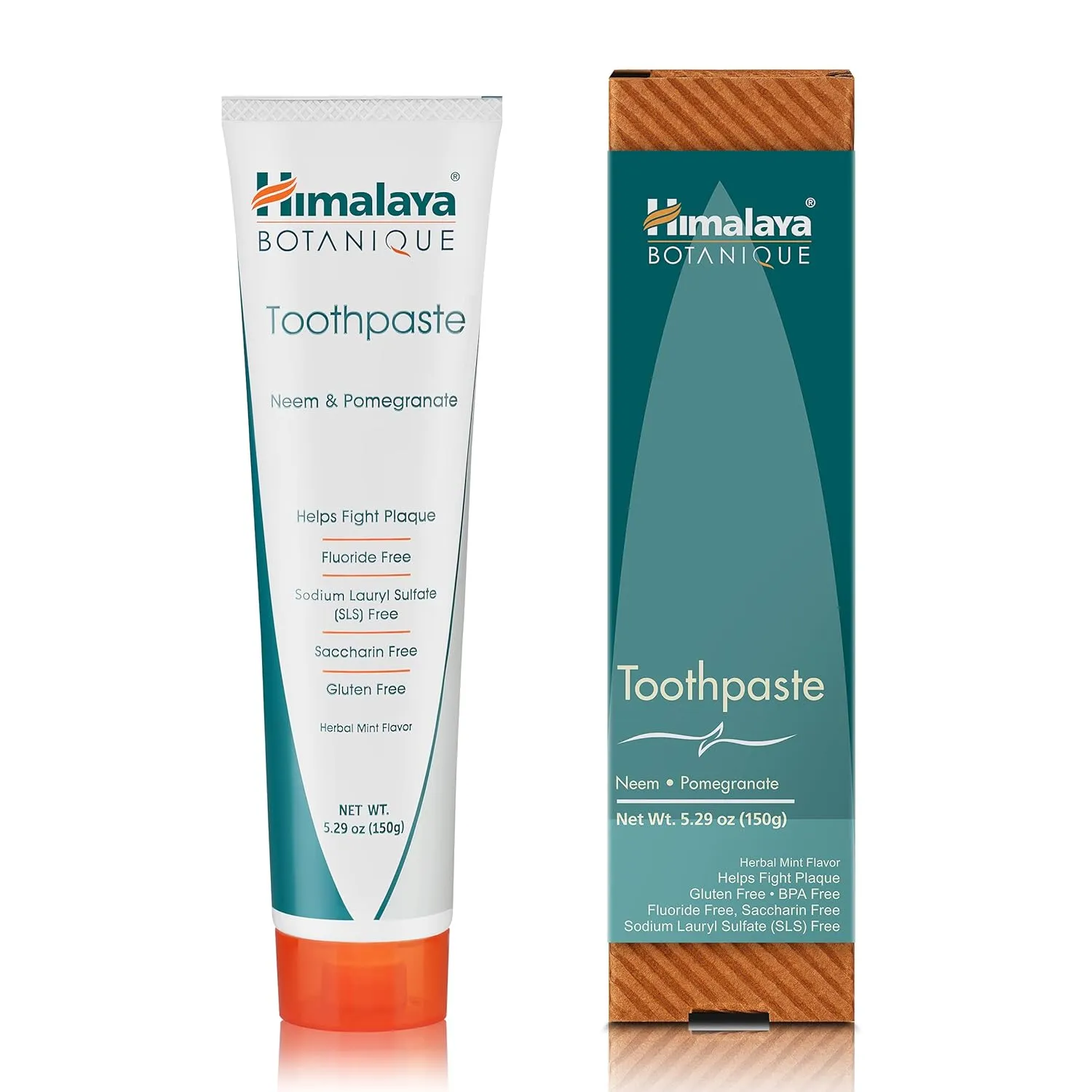 Himalaya Neem & Pomegranate Organique | Fluoride Free Toothpaste | Vegetarian | 150g (4-Pack)