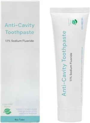 House Brand Dental Anticavity & Sensitivity Relief Toothpaste with 1.1% Sodium Fluoride, 5% Potassium Nitrate Mint Flavored 4oz Tube