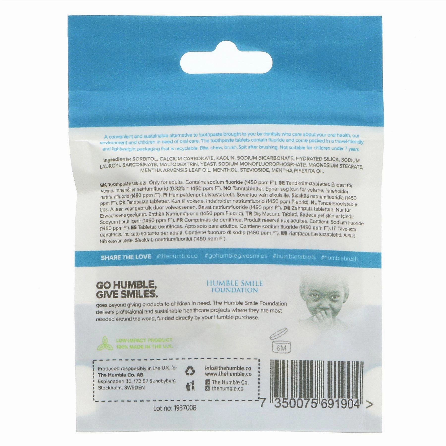 Humble | Fresh Mint Toothpaste Tabs   | 60