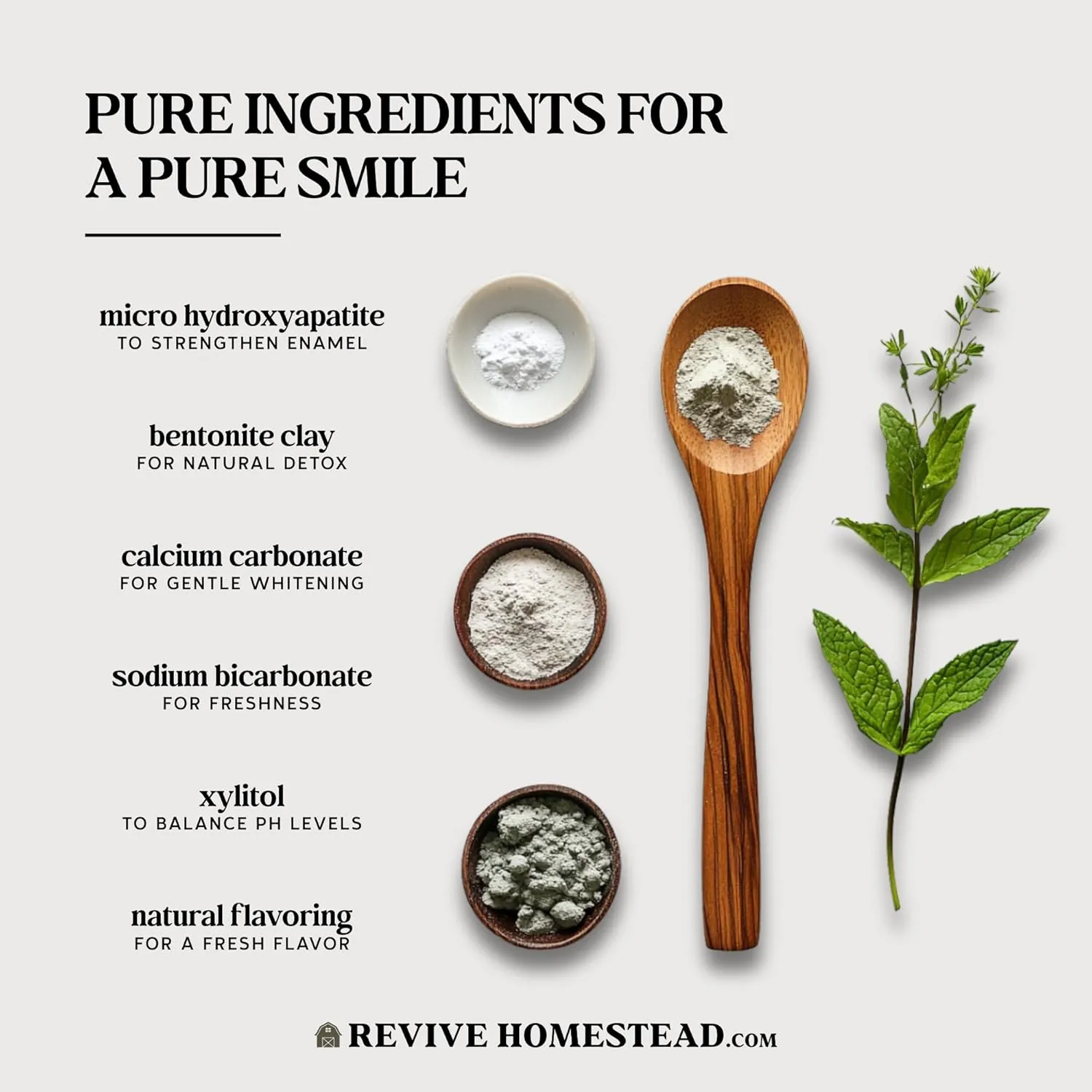 Hydroxyapatite Tooth Powder | Remineralizing Toothpaste | Fluoride-Free | Whitening | All Natural | 2 oz Amber Glass Jar (with Xylitol) (Peppermint)