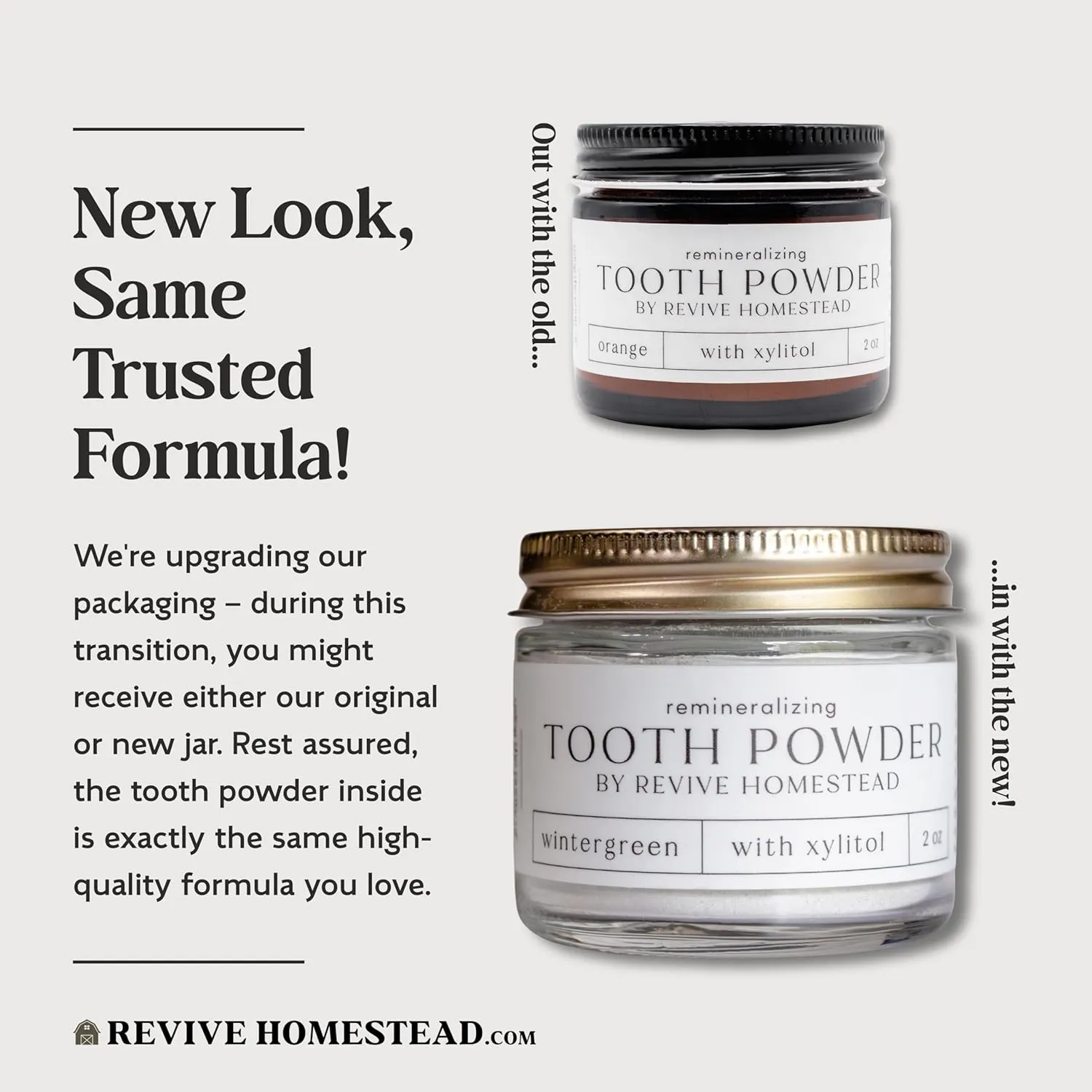 Hydroxyapatite Tooth Powder | Remineralizing Toothpaste | Fluoride-Free | Whitening | All Natural | 2 oz Amber Glass Jar (with Xylitol) (Peppermint)
