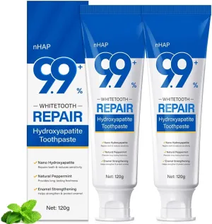 Hydroxyapatite Toothpaste, Fluoride Free Nano Hydroxyapatite Toothpaste, Help for Strengthening Enamel, Gentle Mint, 8.46 Oz