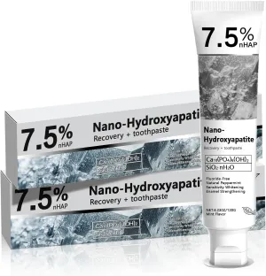 Hydroxyapatite Toothpaste for Advanced Enamel Protection & Tooth Strengthening, Fluoride-Free Fluoride-Free Formula with Gentle Mint, Fresh Breath, Reduce Tooth Sensitivity 2pcs
