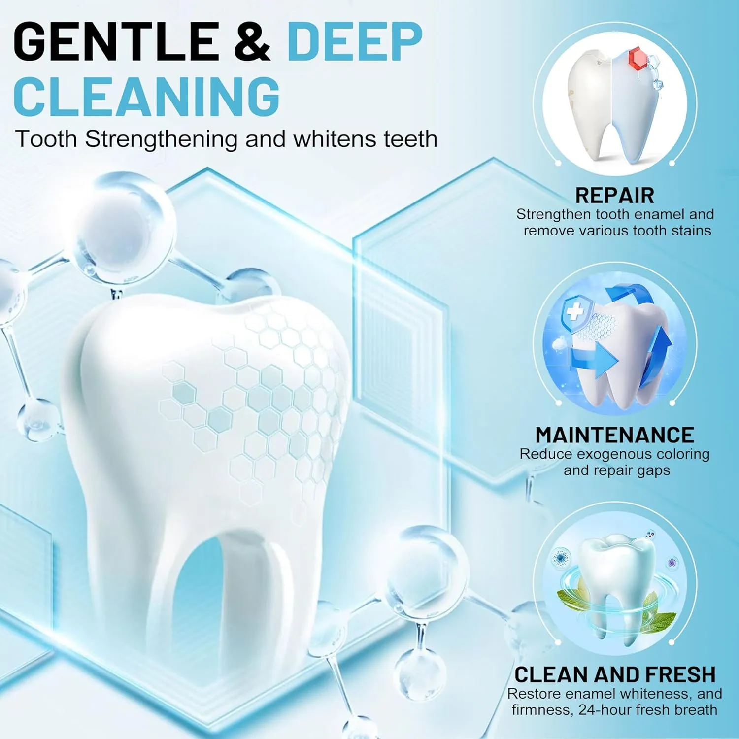 Hydroxyapatite Toothpaste for Advanced Enamel Protection, Fluoride-Free Nano Hydroxyapatite Toothpaste, Gentle and Effective Formula, Fresh Breath, Suitable for Sensitive Teeth 3 Pack