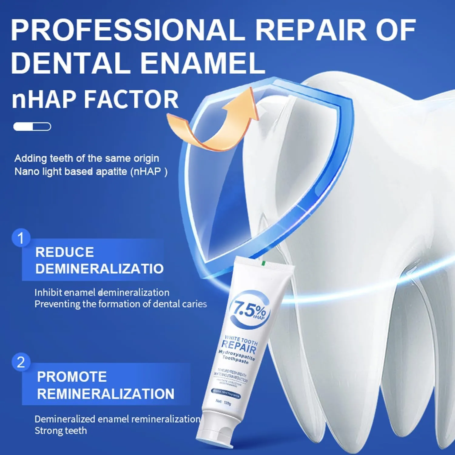 Hydroxyapatite Toothpaste for Enamel Protection, Fluoride-Free Formula with Gentle Mint, for Sensitive Teeth, Daily Protection, Long-Lasting Fresh Breath, 4.23 Oz (2)