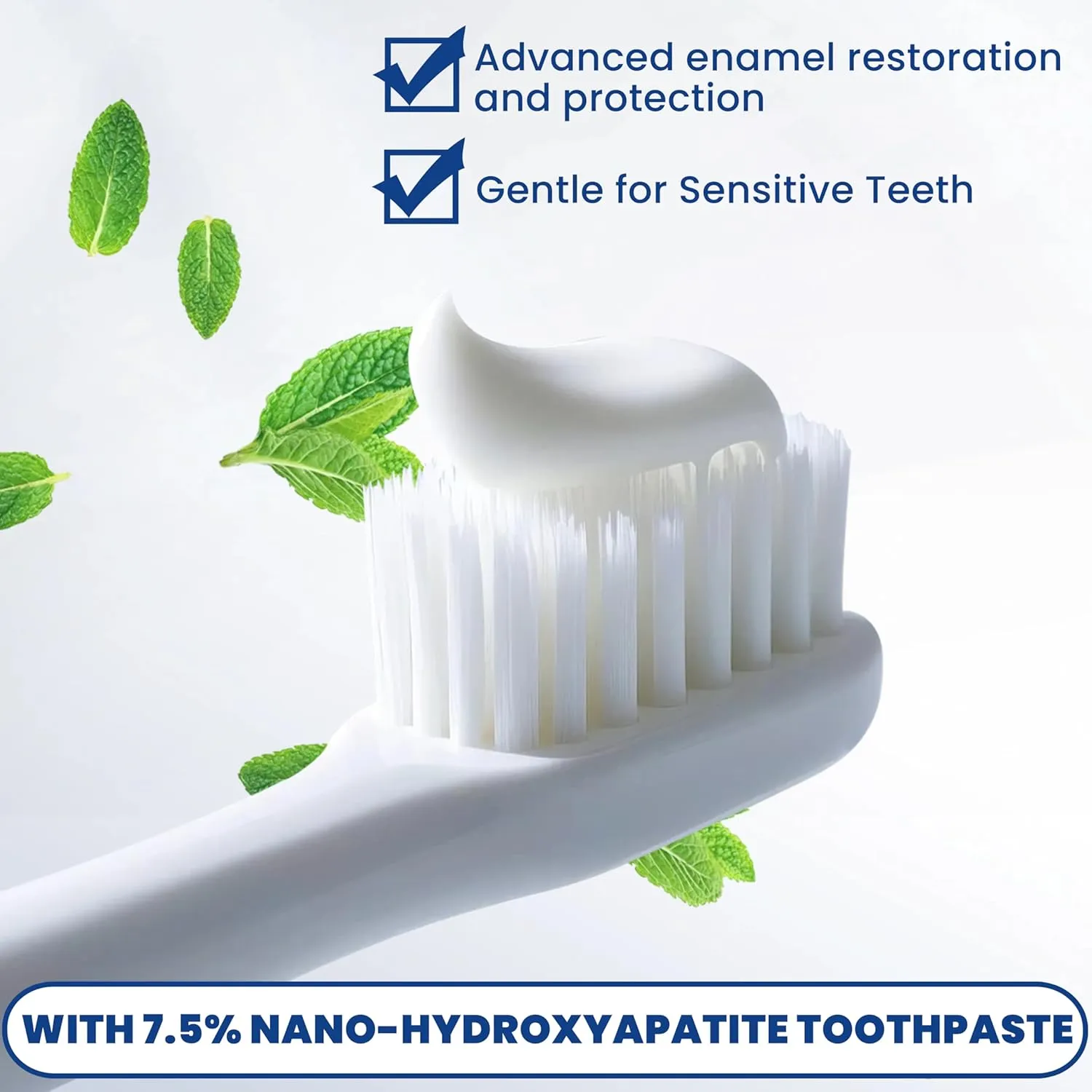 Hydroxyapatite Toothpaste for Enamel Repair & Sensitivity Relief, Cool Mint Flavor, Long-Lasting Freshness, Daily Dental Care
