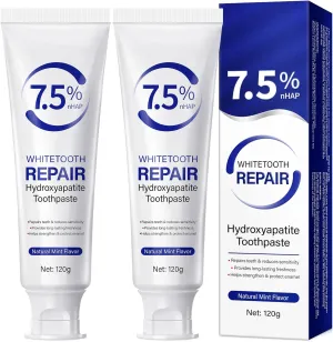 Hydroxyapatite Toothpaste for Sensitive Teeth - Fluoride-Free, Enamel Protection & Tooth Strengthening, Supports Oral Health & Fresh Breath - 4.23oz/Tube (2PCS)