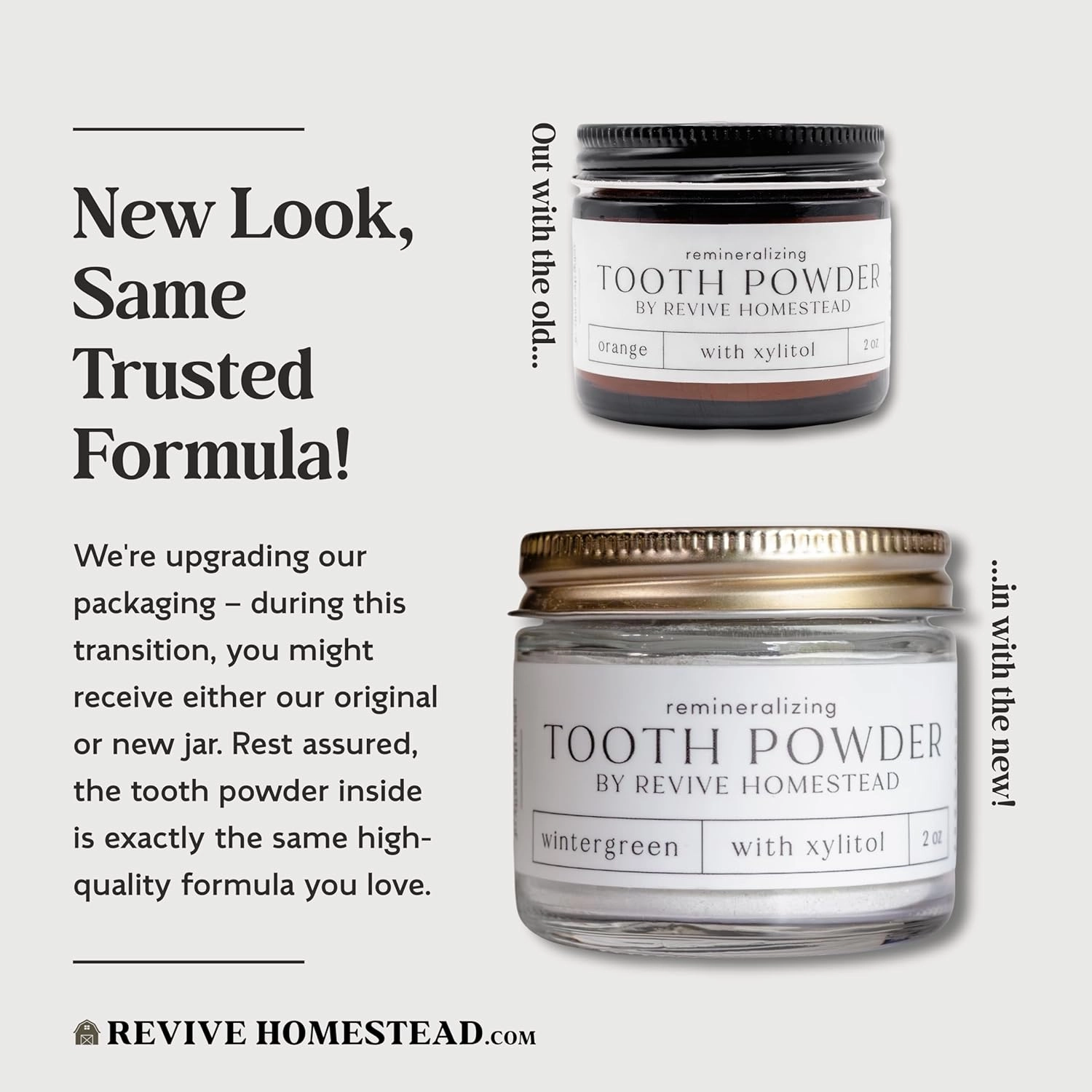 Hydroxyapatite Tooth Powder | Remineralizing Toothpaste | Fluoride-Free | Whitening | All Natural | 2 oz Amber Glass Jar (with Xylitol) (Peppermint)