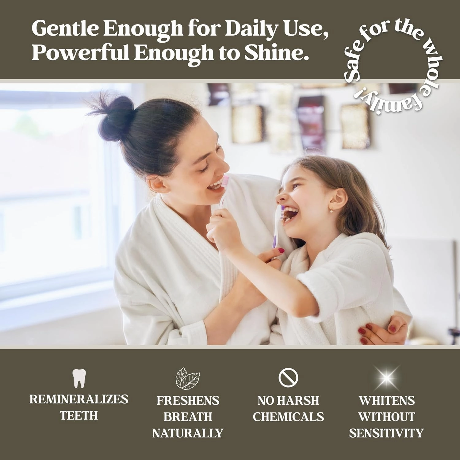 Hydroxyapatite Tooth Powder by Revive Homestead | Remineralizing Toothpaste Powder | Fluoride-Free | Whitening | Natural | 2 oz Amber Glass Jar (with Erythritol) (Peppermint)