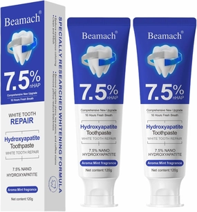 Hydroxyapatite Toothpaste, 7.5% Nano Hydroxyapatite Toothpaste for Enamel Repair & Teeth Whitening, Fluoride-Free, Gentle Mint, Breath Freshening, Daily Use for Oral Health, 4.23oz