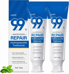 Hydroxyapatite Toothpaste 9.9% for Enamel Protection Tooth Strengthening Fresh Breath Fluoride-Free Toothpaste for Sensitive Teeth Gentle Mint, Fresh Breath for Oral Health