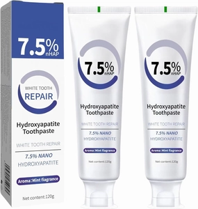 Hydroxyapatite Toothpaste, for Enamel Protection - Fluoride-Free Formula, for Sensitive Teeth | Gentle and Effective Formula | Gentle Mint | Fresh Breath - 2 Pack