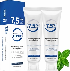 Hydroxyapatite Toothpastes for Enamel Protection and Tooth Strengthening, Gentle Mint, Fresh Breath, Daily Use for Oral Health, 4.23Oz Set 2-Pack