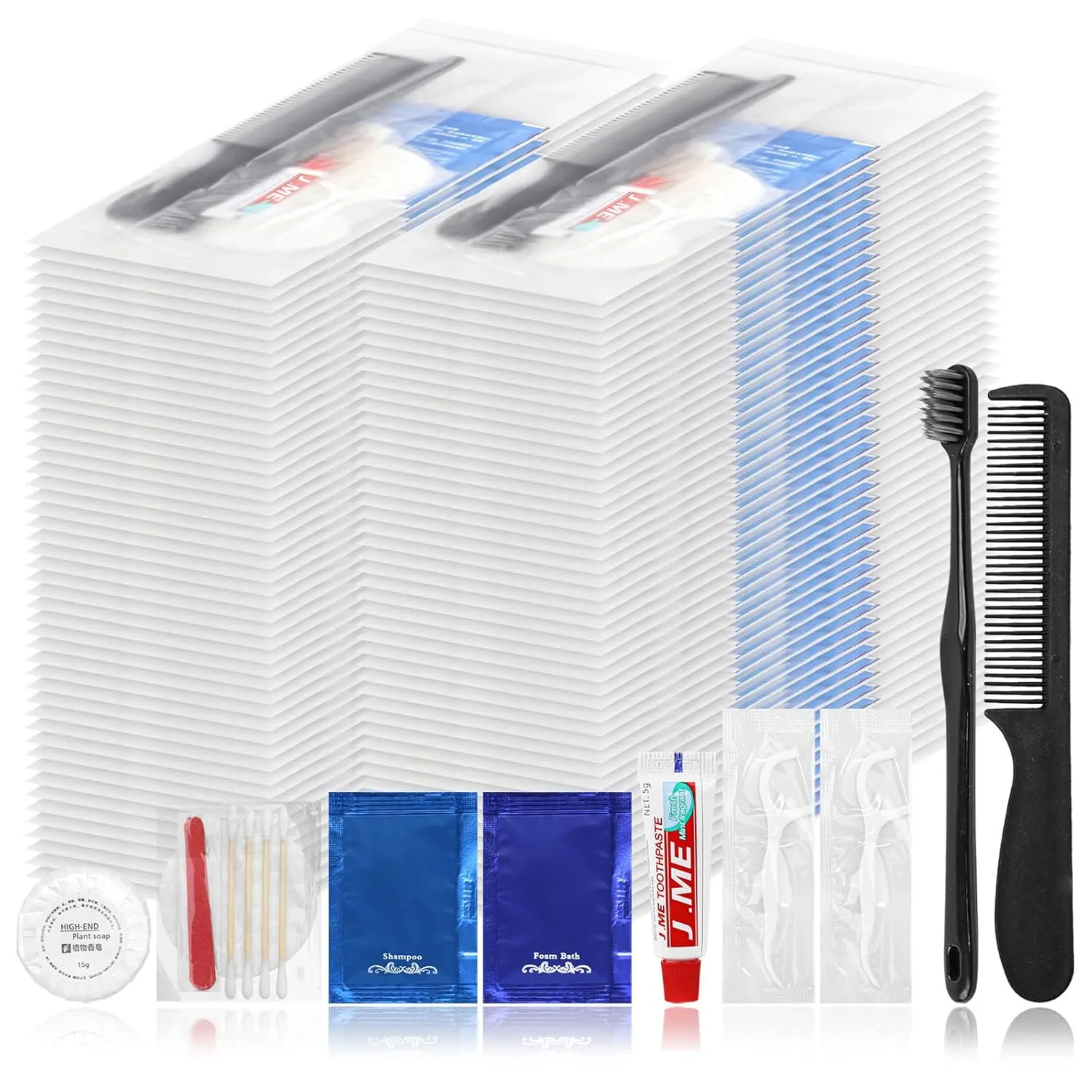 Hygiene Kit, Hygiene Kit Bulk, Individually Packed, The Travel Hygiene Kit is Fully Equipped and Clean and Hygienic, Convenience Kits Suitable for Hotel, Camping, Home, Travel (100-PACK)