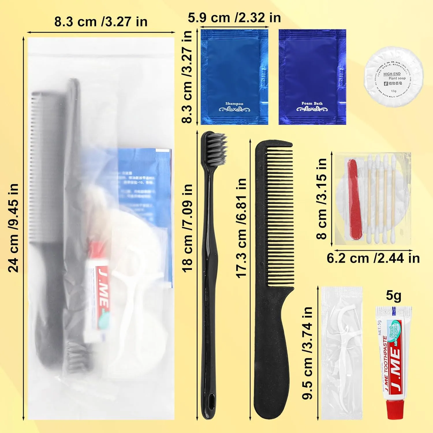 Hygiene Kit, Hygiene Kit Bulk, Individually Packed, The Travel Hygiene Kit is Fully Equipped and Clean and Hygienic, Convenience Kits Suitable for Hotel, Camping, Home, Travel (100-PACK)
