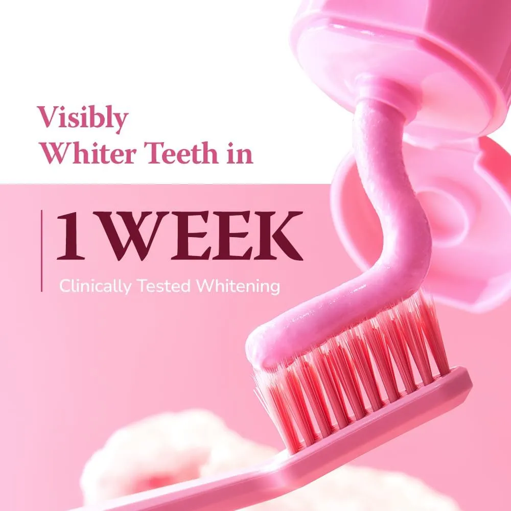 Intensive Whitening Toothpaste, 4.2oz (3 Packs) - Teeth Whitening for Adults with Fluoride for Anti Cavity & Enamel Repair, Pink Toothpaste, Fresh Spearmint Flavor