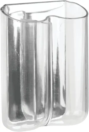 InterDesign AFFIXX, Peel-and-Stick Strong Self-Adhesive Una Dual Toothbrush Holder for Bathroom - Clear/Mirrored Accent